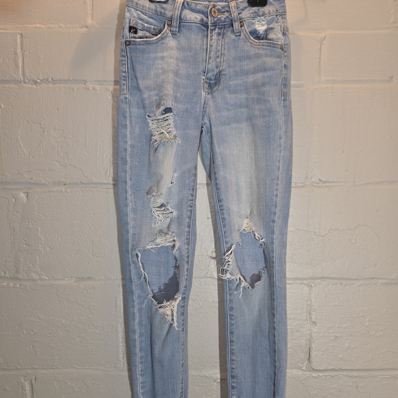 KanCan Light Blue Distressed Ankle Jeans - Picture 1 of 6